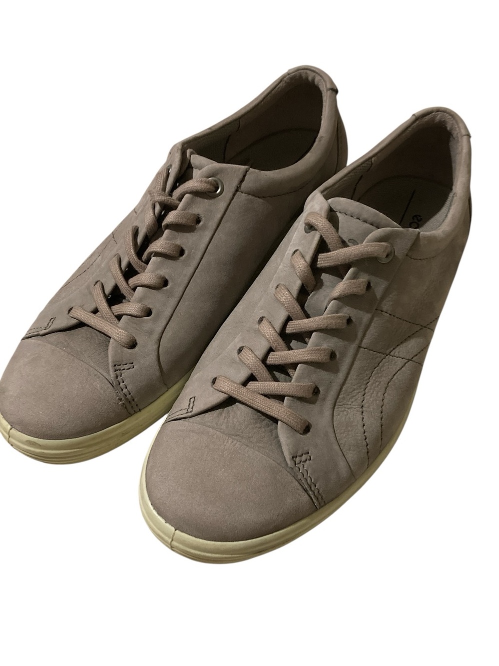 Women's ECCO Soft 7 Stitch Tie Sneaker Warm Grey Leather